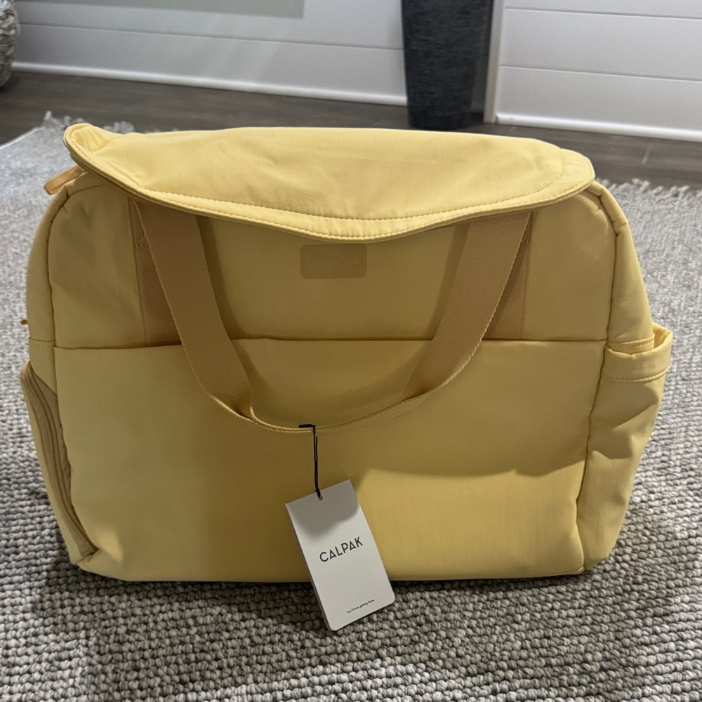 Calpak Yellow Travel Tote Bag